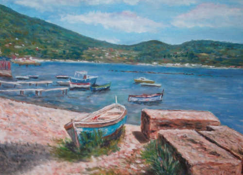 Barca abbandonata - Luglio 2003 - Olio su tela