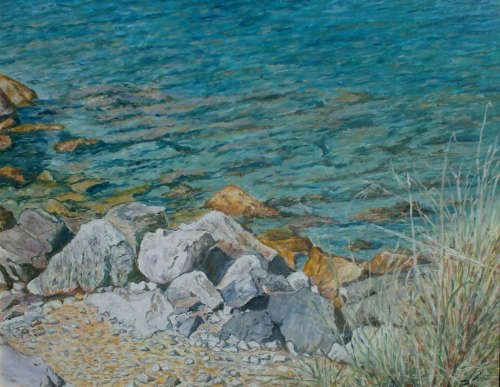 Rocce e trasparenze - Luglio 2007 - Olio su tela